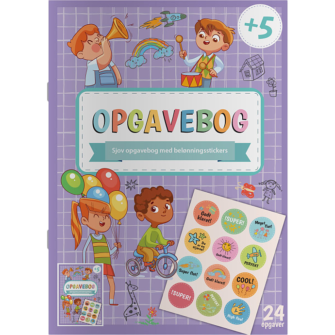 Opgavebog med Stickers Balloner 24 A4