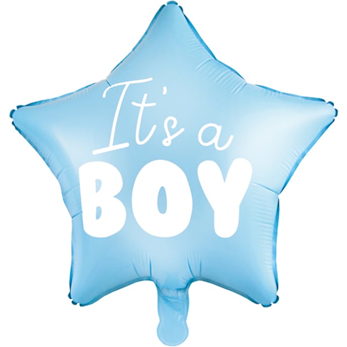 Folieballon "It's a boy" 48 cm - lyseblå