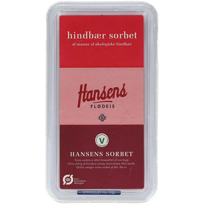 Sorbetis m. hindbær øko