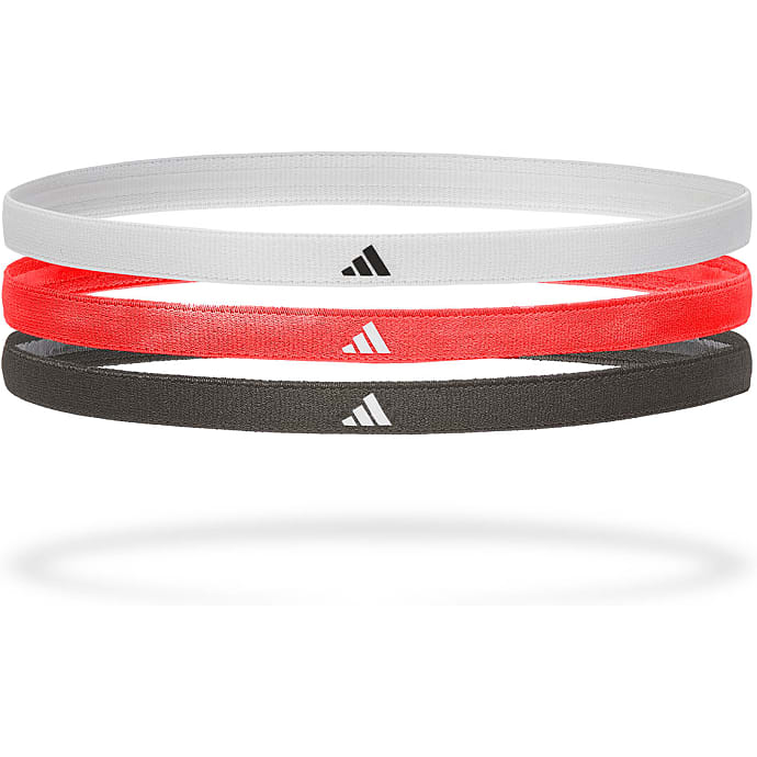 Adidas hårbånd 3-pak - sort, rød og hvid