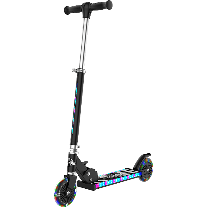 SpinOut foldbart løbehjul med LED-lys - sort