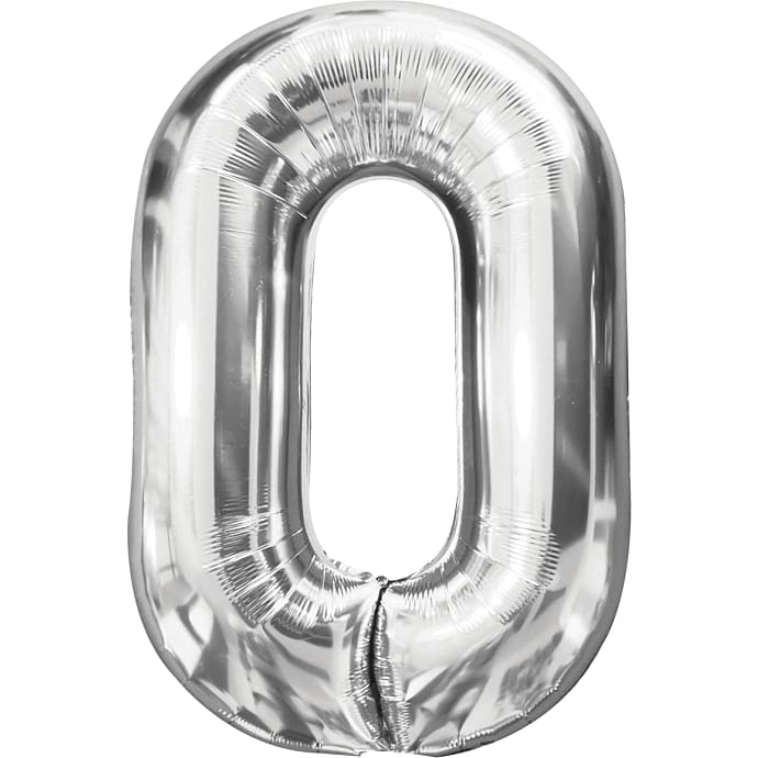 Salling folieballon " 0" H: 35 cm - flere varianter - assorteret
