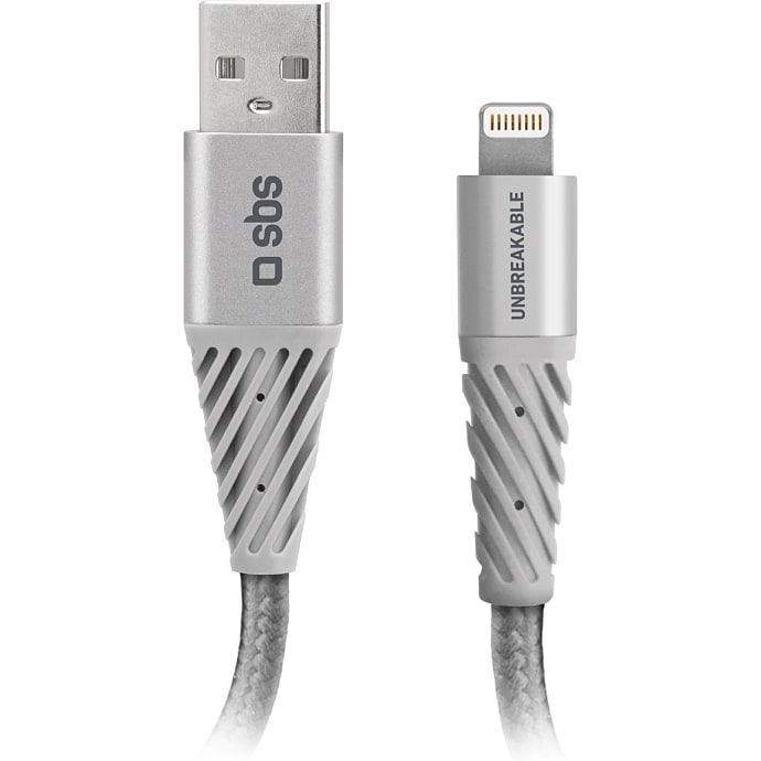 SBS Lightning Kabel 1,5 m Sølvfarvet
