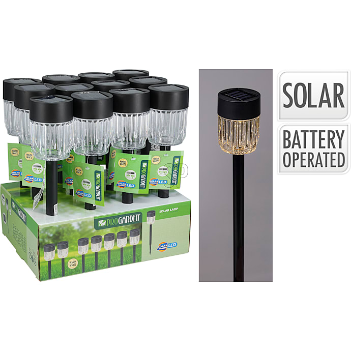Solar lys på spyd - sort