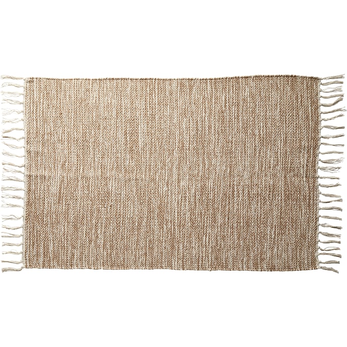 Bomuldsgulvtæppe 50x80 cm beige