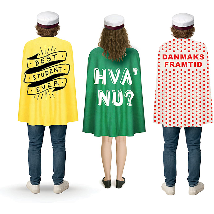 Studenterkapper 3-pak - flere varianter - assorteret