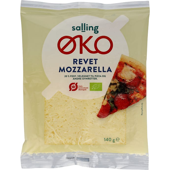 Revet mozzarella 20% fedt øko