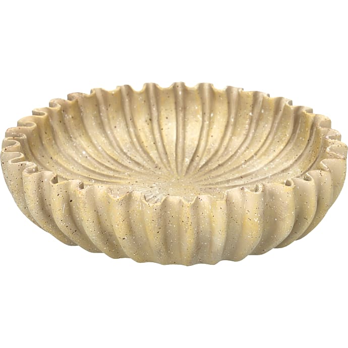 Dekorationsfad i polyresin beige