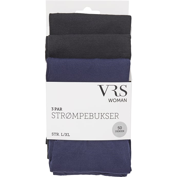 VRS Woman 3-pak Strømpebukser str. L/XL