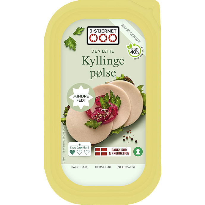 3-Stjernet Kyllingepølse i Skiver 110 g