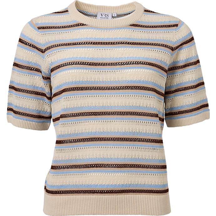 VRS Dame Striktrøje Beige
