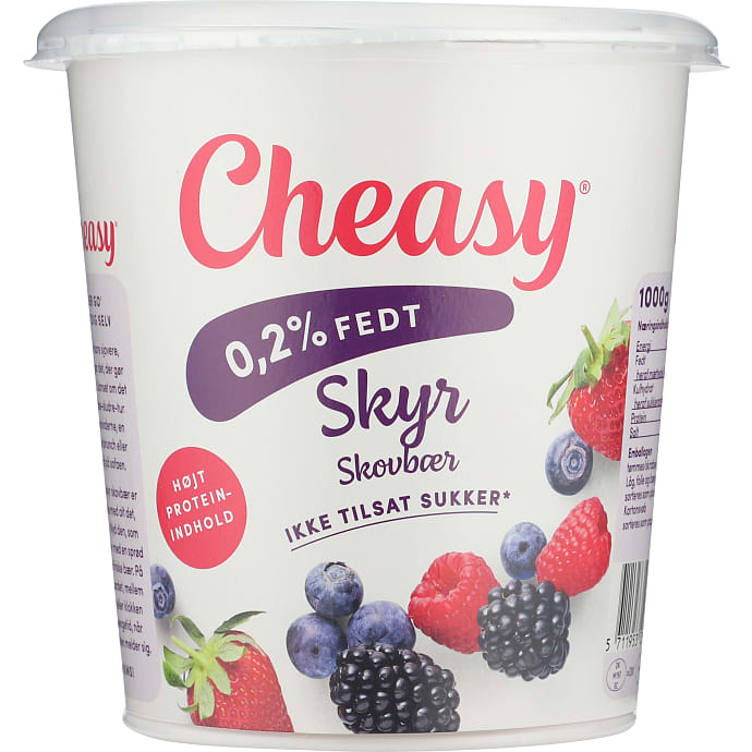 Skyr m. skovbær 0,2% fedt u. tilsat sukker
