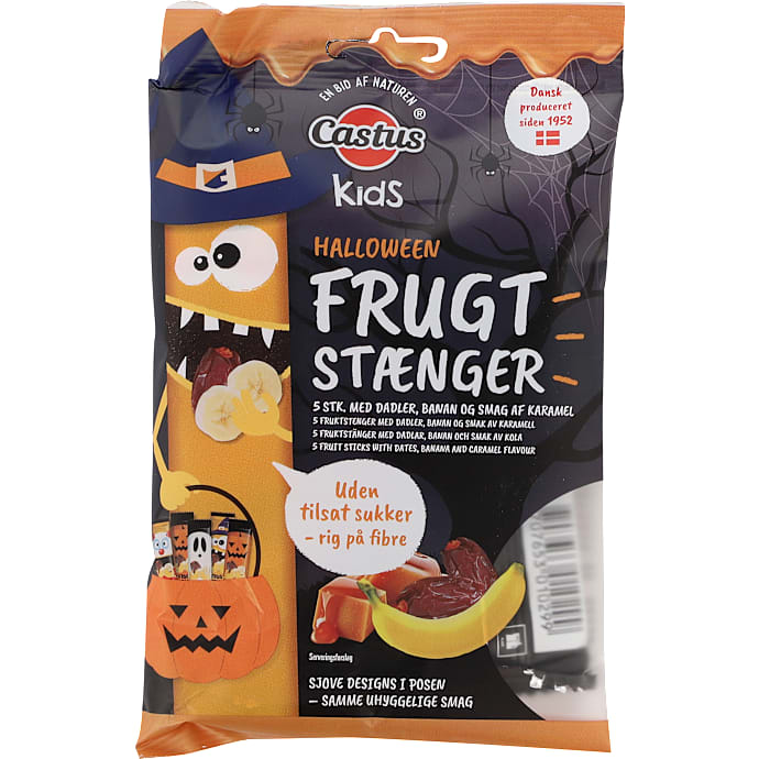 Frugtstænger m. dadler, banan og karamelsmag