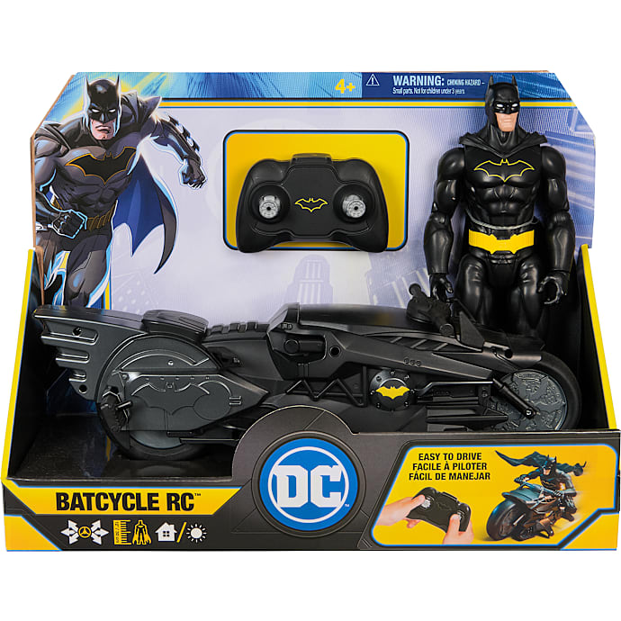Batman figur med fjernstyret Batcycle