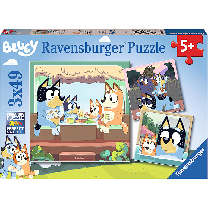 Bluey puslespil - 3x49 brikker – produktbillede