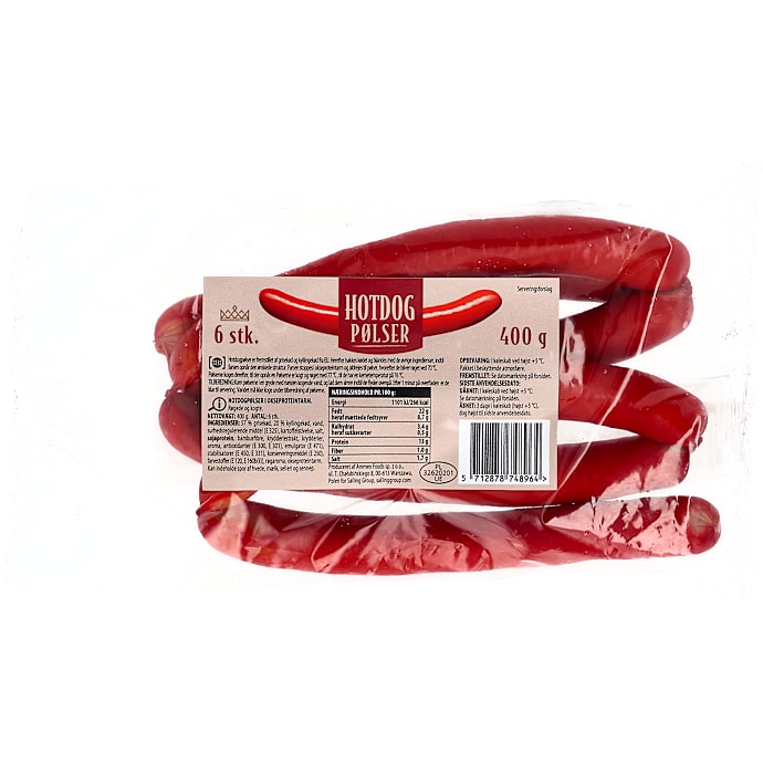 Hotdogpølser 77% kød