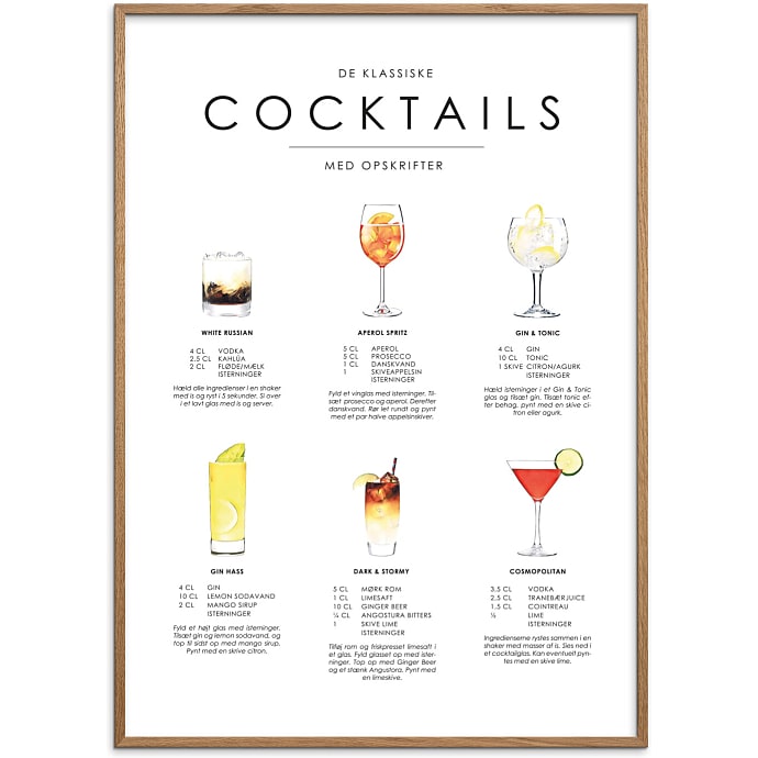 Citatplakat Cocktails Opskrifter Nr. 4 70x100