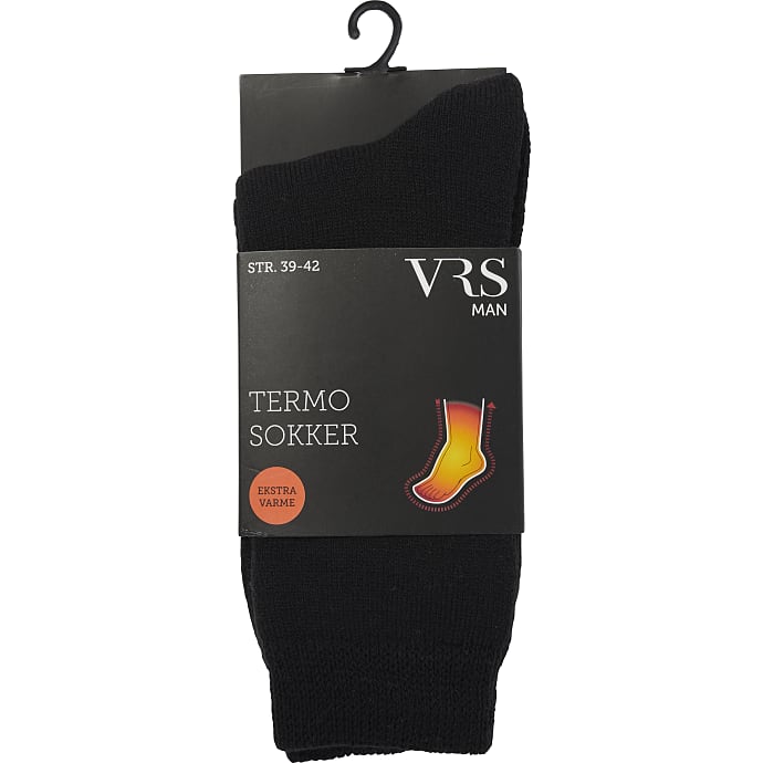 VRS herre termostrømper str. 39/42 - sort