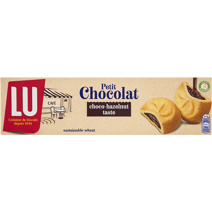 Kiks med chokolade- og hasselnøddefyld