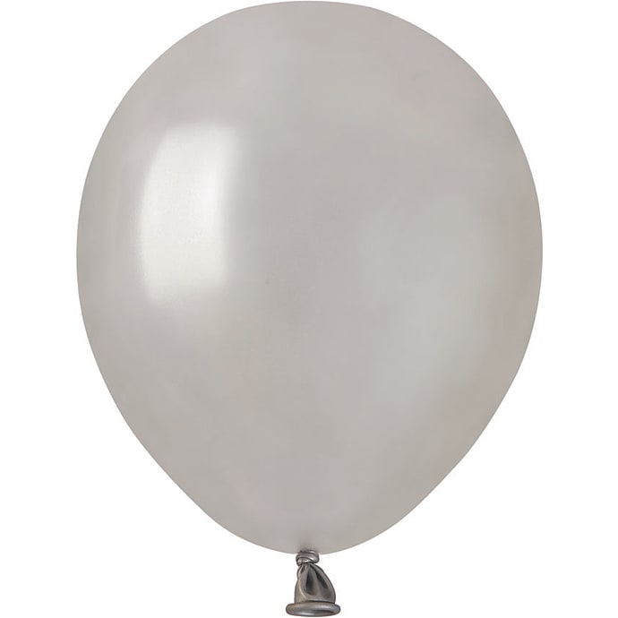 Latexballoner 13 cm metallic sølv 15-pak