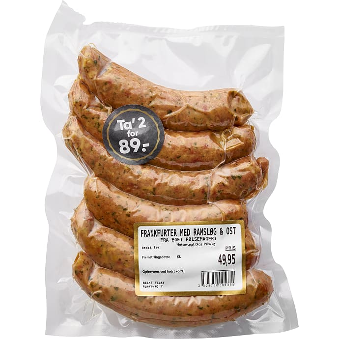 Frankfurter m. ost og ramsløg