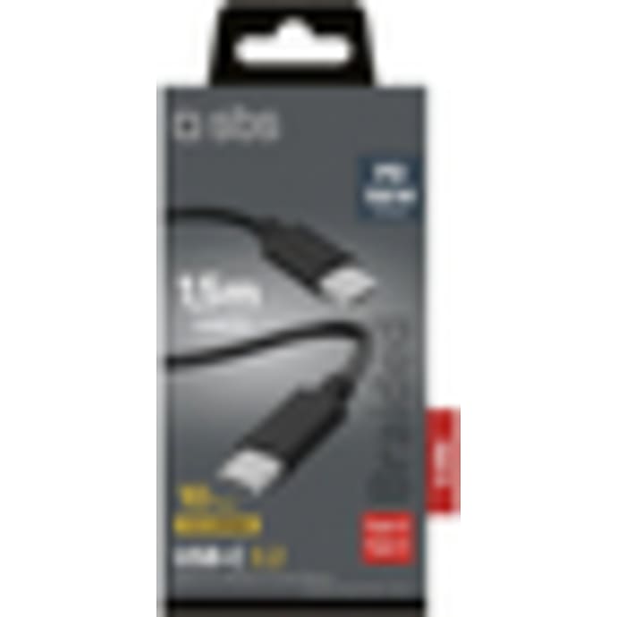 SBS HS Kabel USB-C 3.2 100W Sort