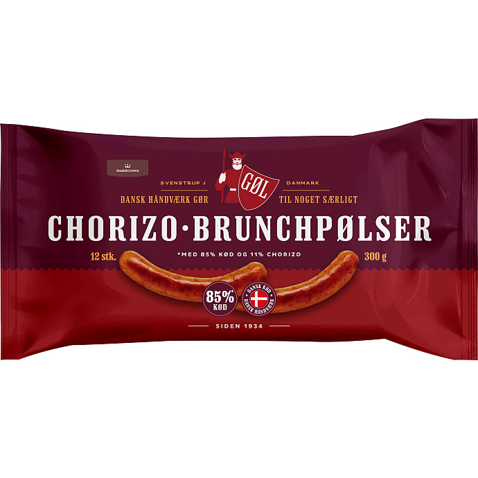 Brunchpølser m. chorizo 85% kød