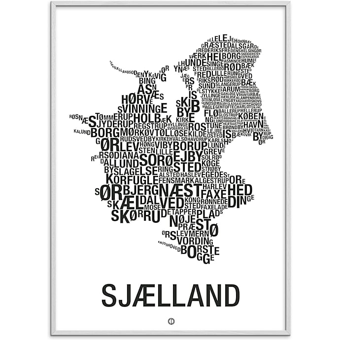 Citatplakat Sjælland, byer 70x100