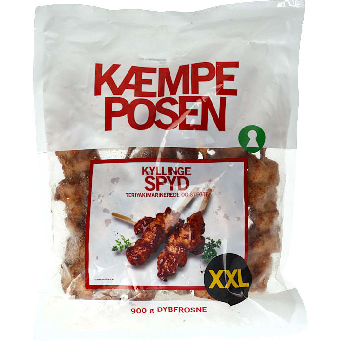 Kæmpeposen Marinerede Kyllingespyd