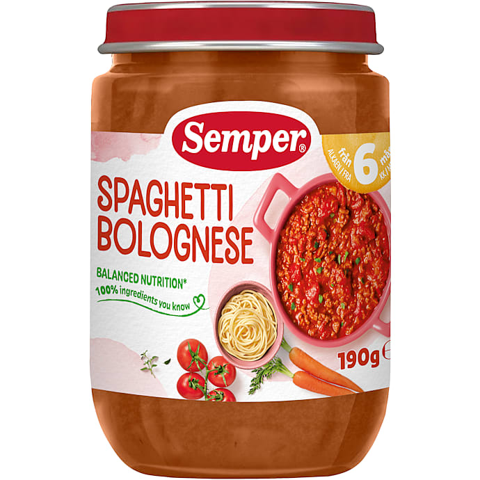Mos spaghetti bolognese fra 6 mdr på glas