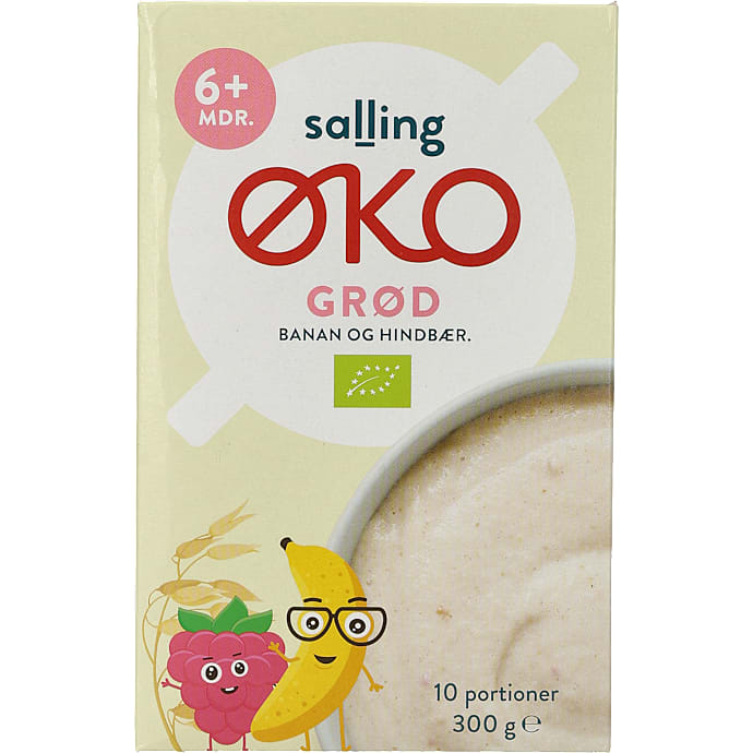 Grød m. banan og hindbær fra 6 mdr. øko