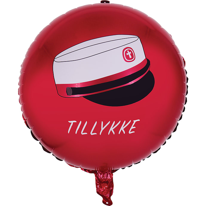 Studenter Folieballon Rund Rød