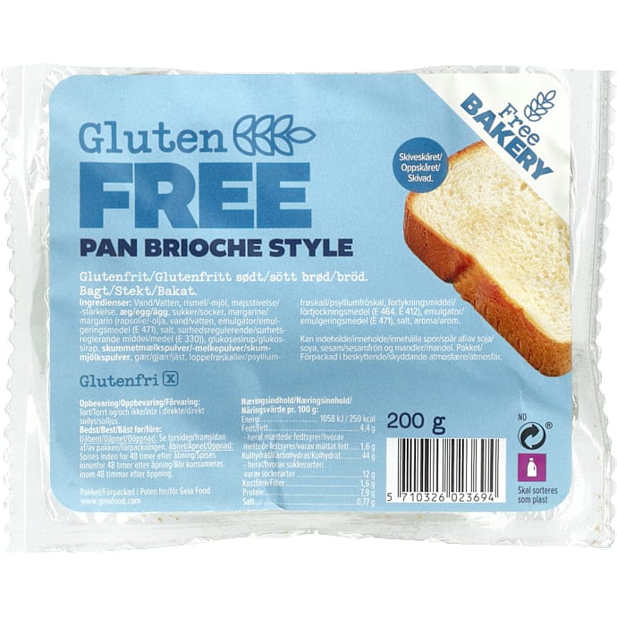 Free Bakery Brioche sandwichbrød glutenfri