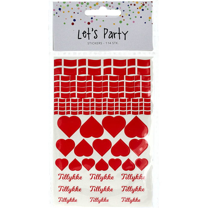 Andre Mærker Klistermærker Flag og Tillykke 1 stk