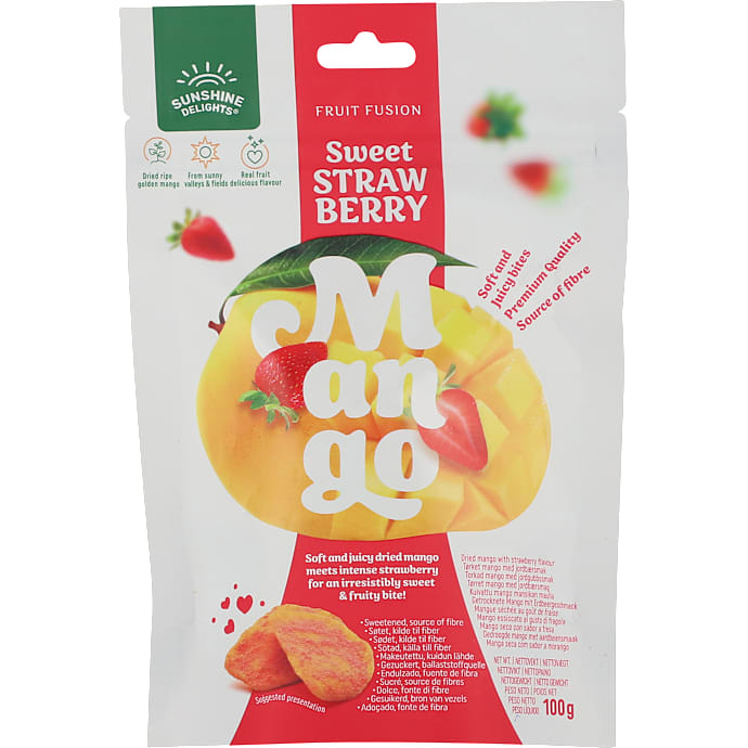 Sunshine Delights Tørret Mango Jordbær 100 g