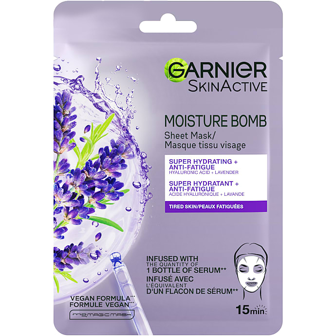 Moisture Bomb ansigtsmaske m. hyaluronsyre og lavendel
