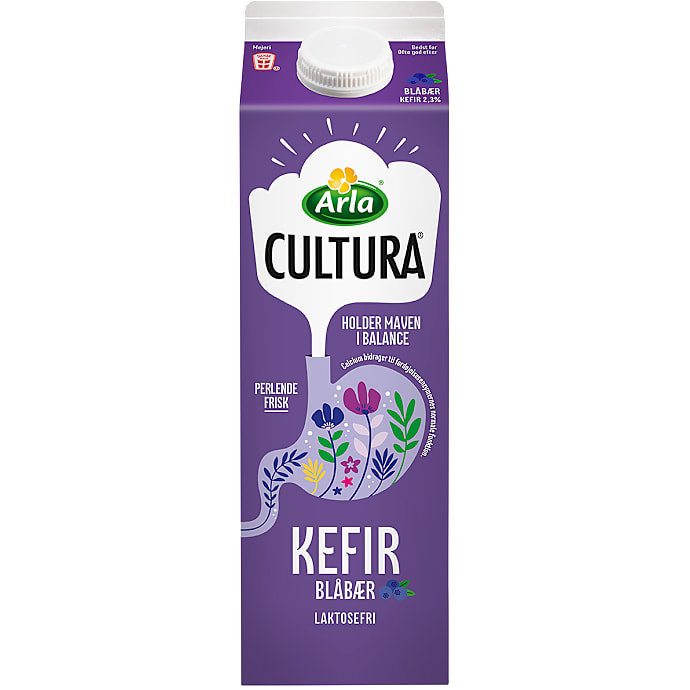 Kefir m. blåbær 2,3% fedt laktosefri