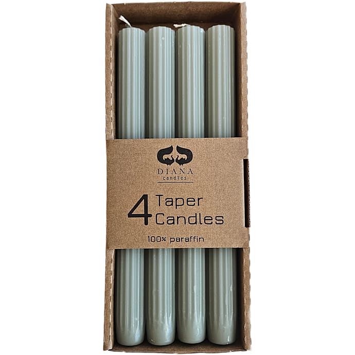 Rillede stagelys 2,2x23,5 cm 4-pak - grøn