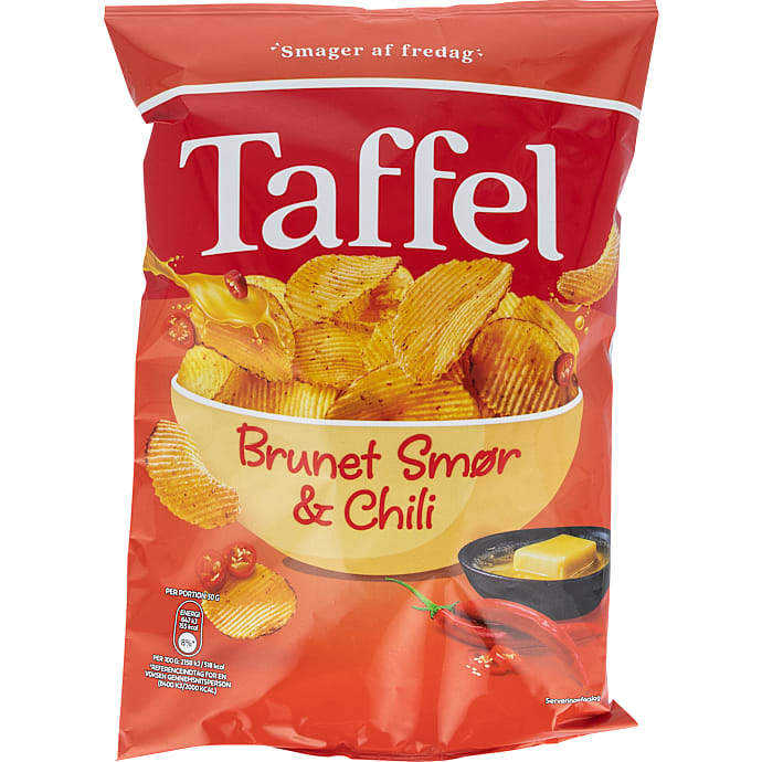 Brunet smør og chili chips
