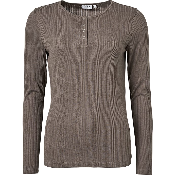 VRS dame ribtrøje str. L - brun