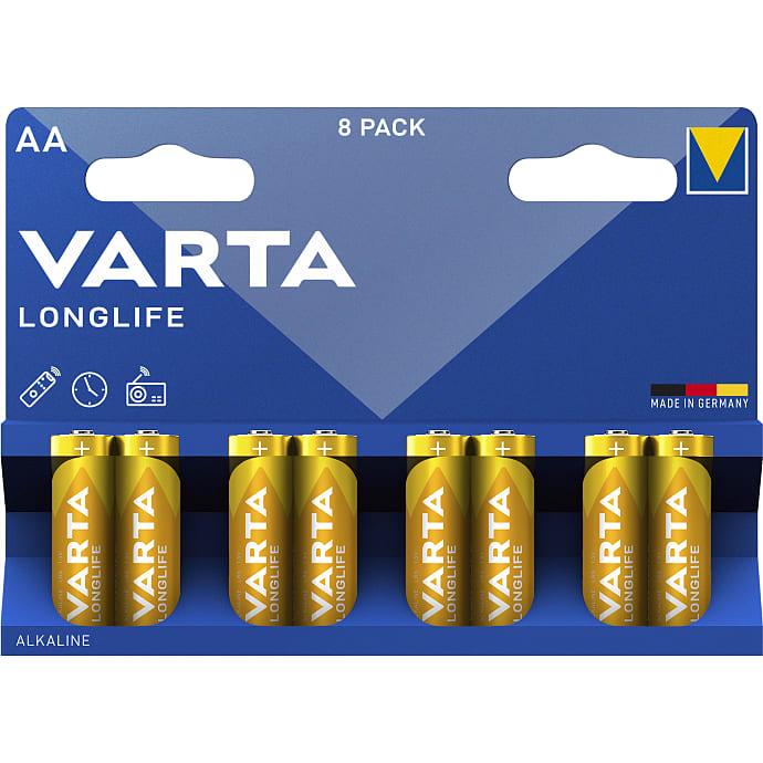 Varta Longlife AA Batterier 8-pak