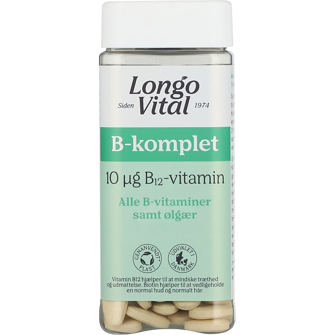 Longo Vital B-vitamin med B12 180 stk