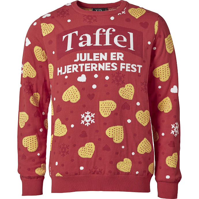 VRS herre julesweater str. S - rød