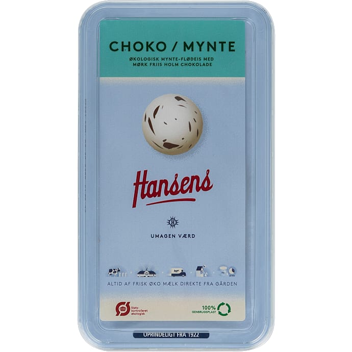 Flødeis m. chokolade og mynte