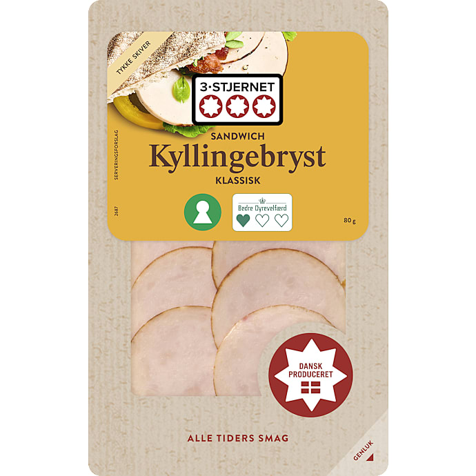 3-Stjernet Kyllingebryst i Skiver