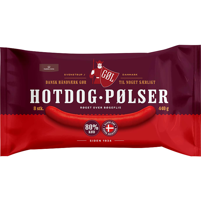 Hotdogpølser 80% kød