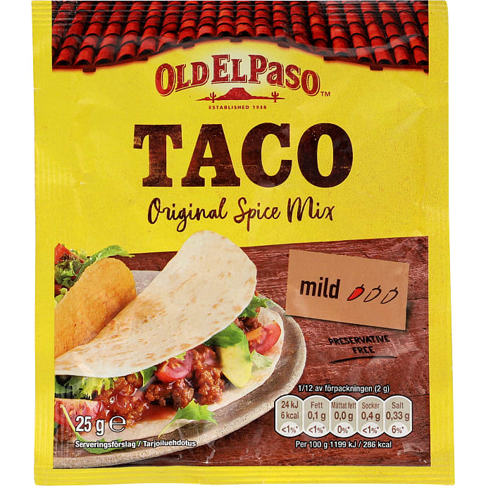 Taco krydderiblanding mild