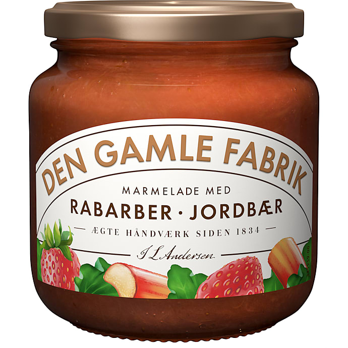 Den Gamle Fabrik Jordbær & Rabarber Marmelade 600 g