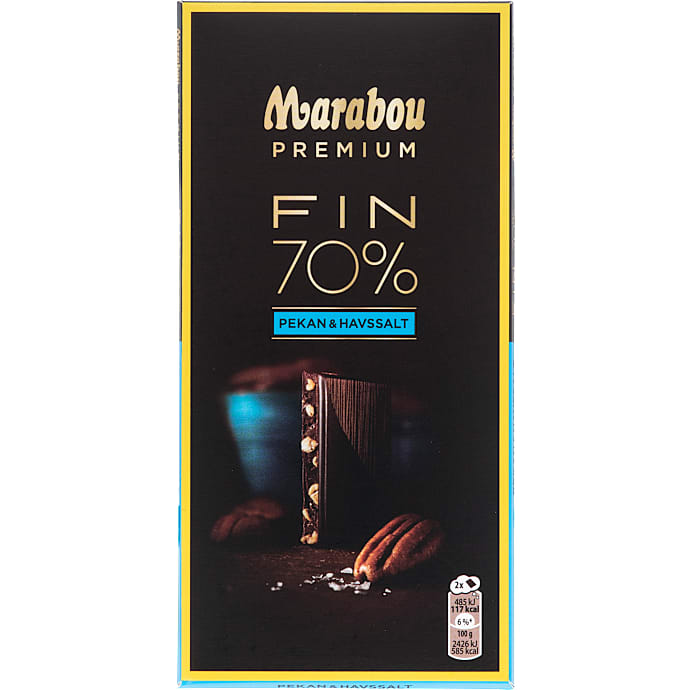 Mørk chokolade 70% kakao m. havsalt og pekannødder