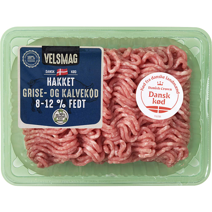 Velsmag Hakket grise- og kalvekød 8-12% fedt 500 g